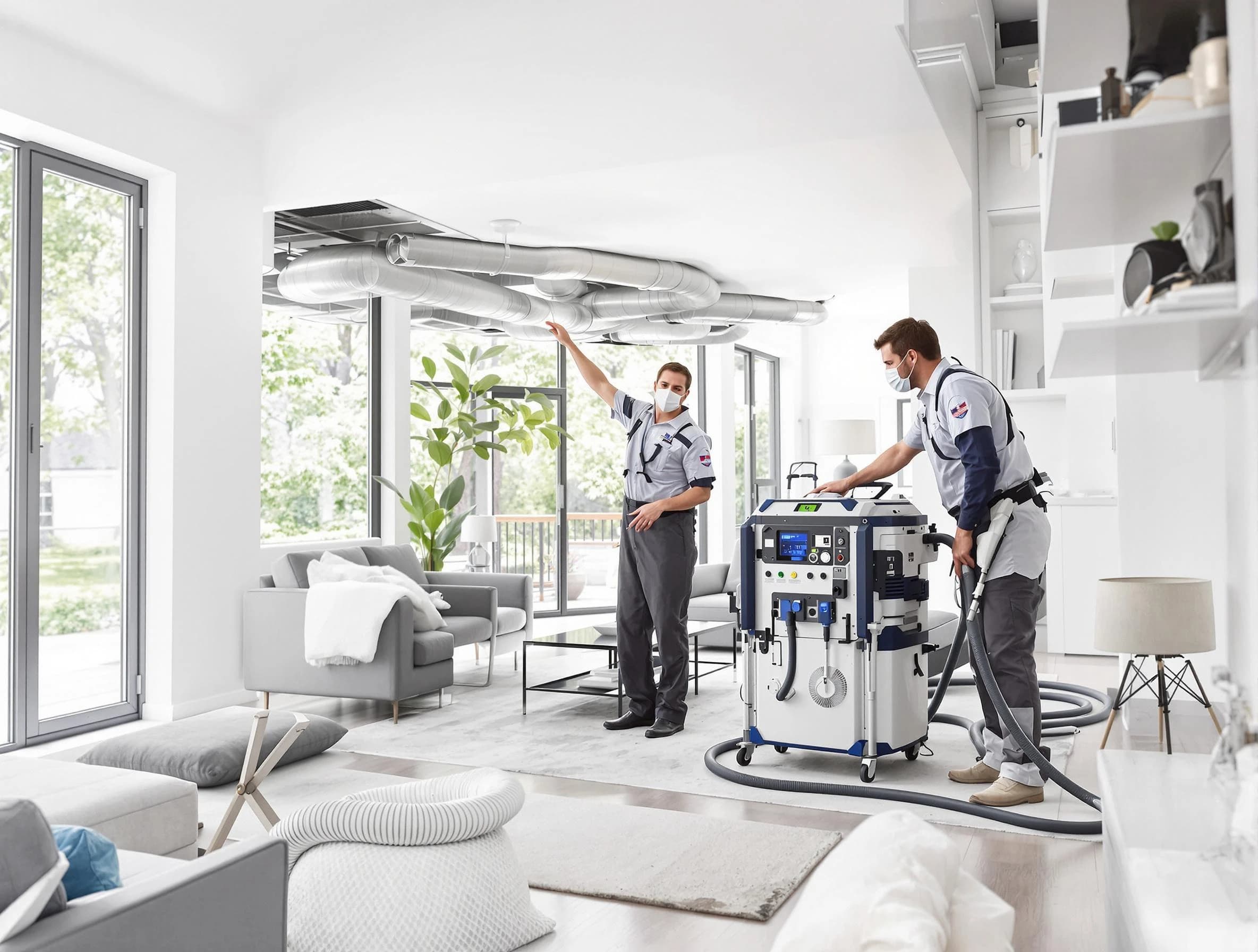 McDonough Air Duct Cleaning professional conducting pure air duct cleaning with state-of-the-art equipment in McDonough