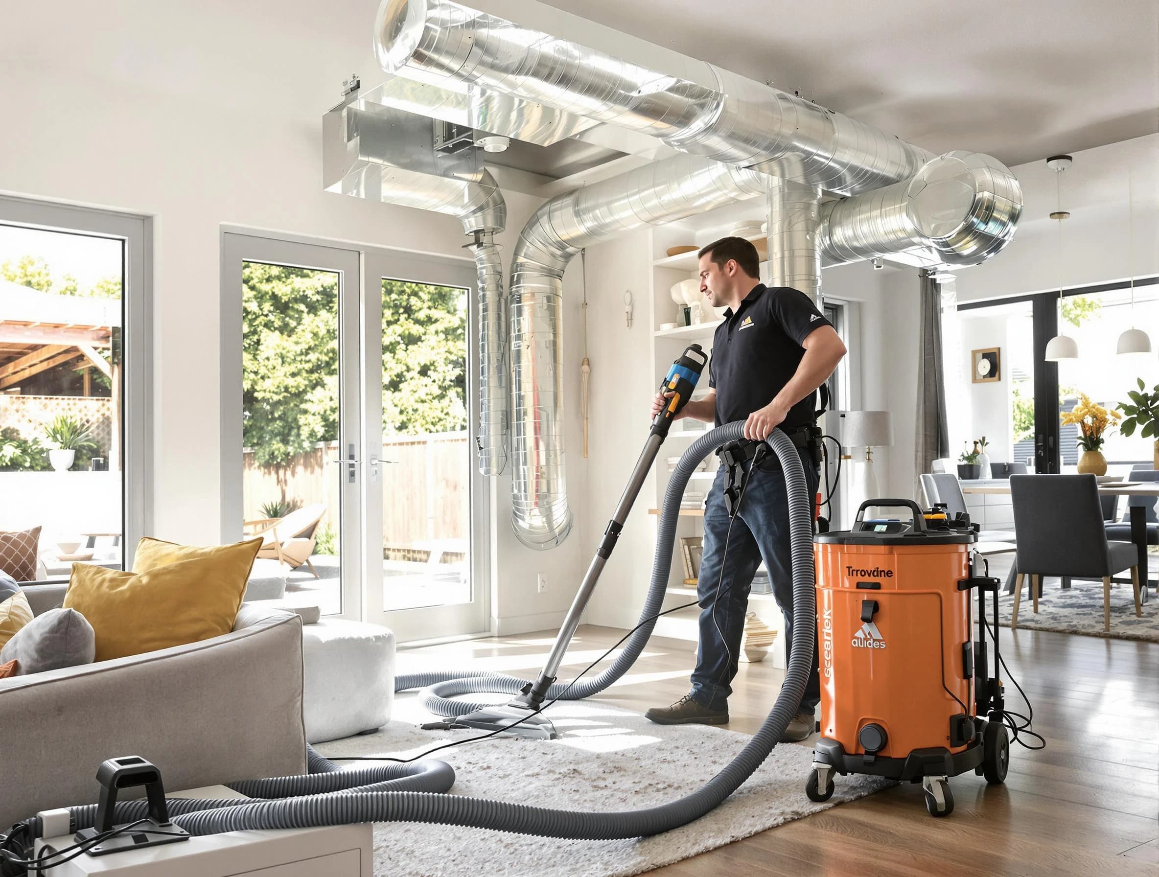 McDonough Air Duct Cleaning specialist performing thorough residential duct cleaning using advanced equipment in McDonough