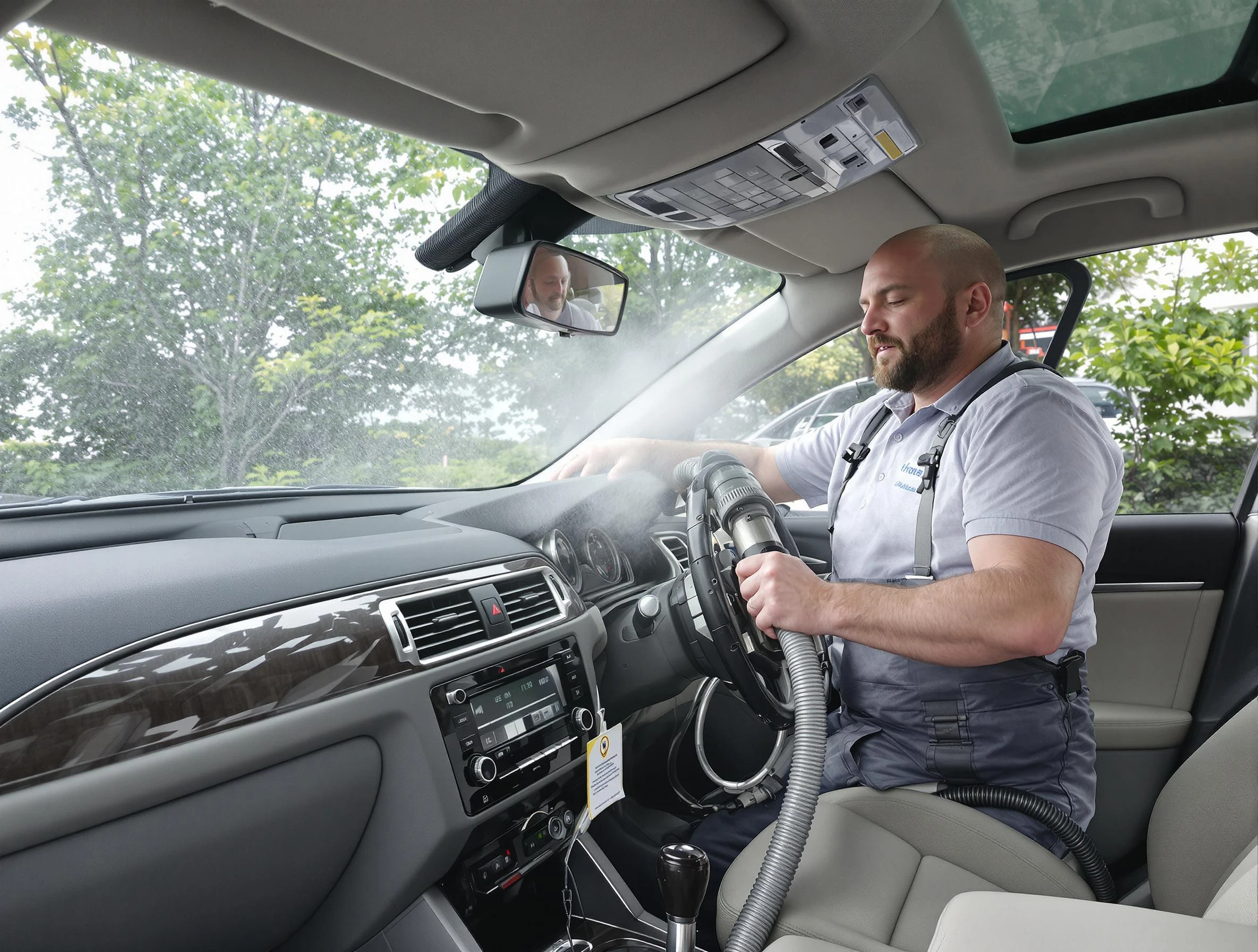 McDonough Air Duct Cleaning specialist performing professional car duct cleaning in McDonough