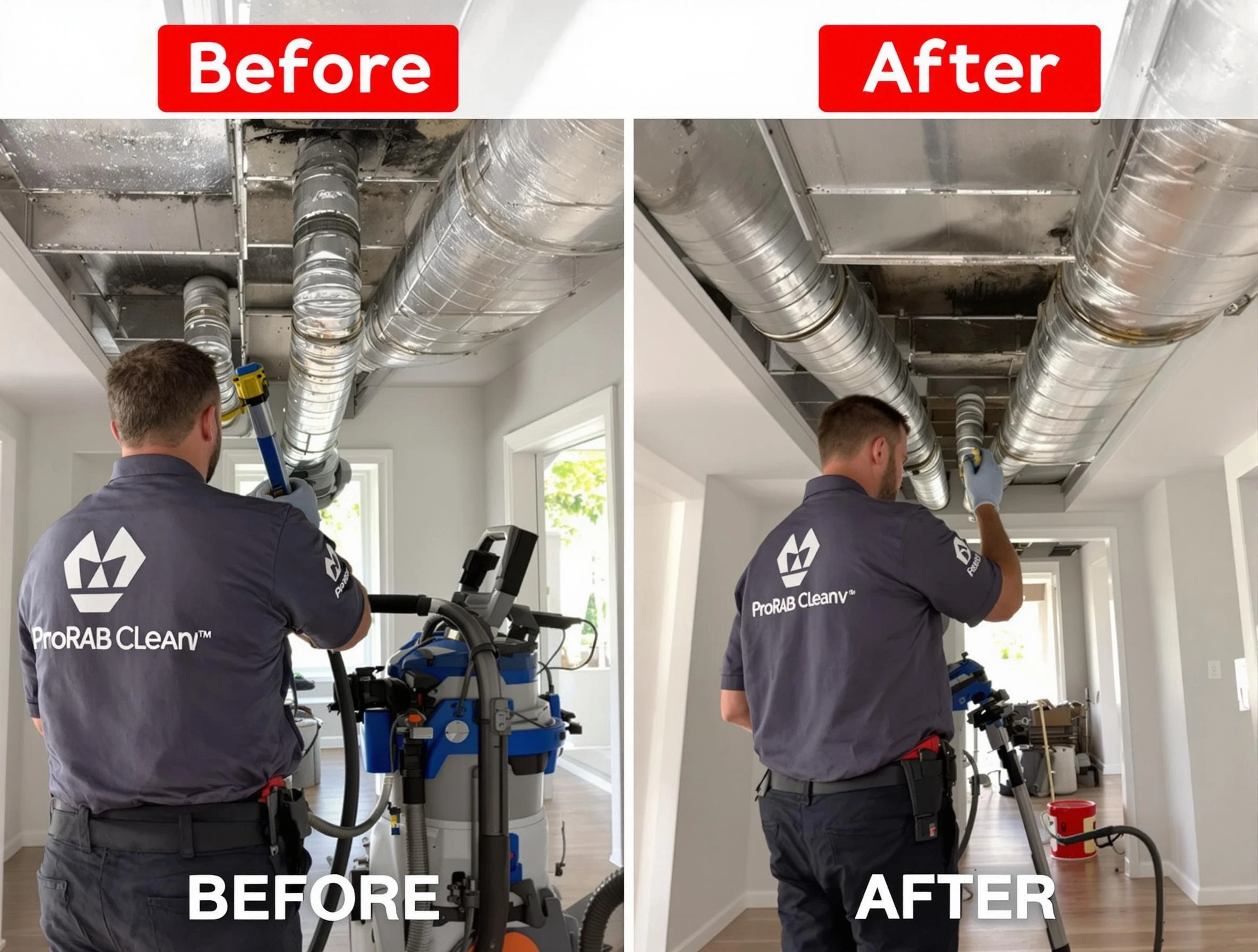 McDonough Air Duct Cleaning expert performing thorough residential duct cleaning in a McDonough home